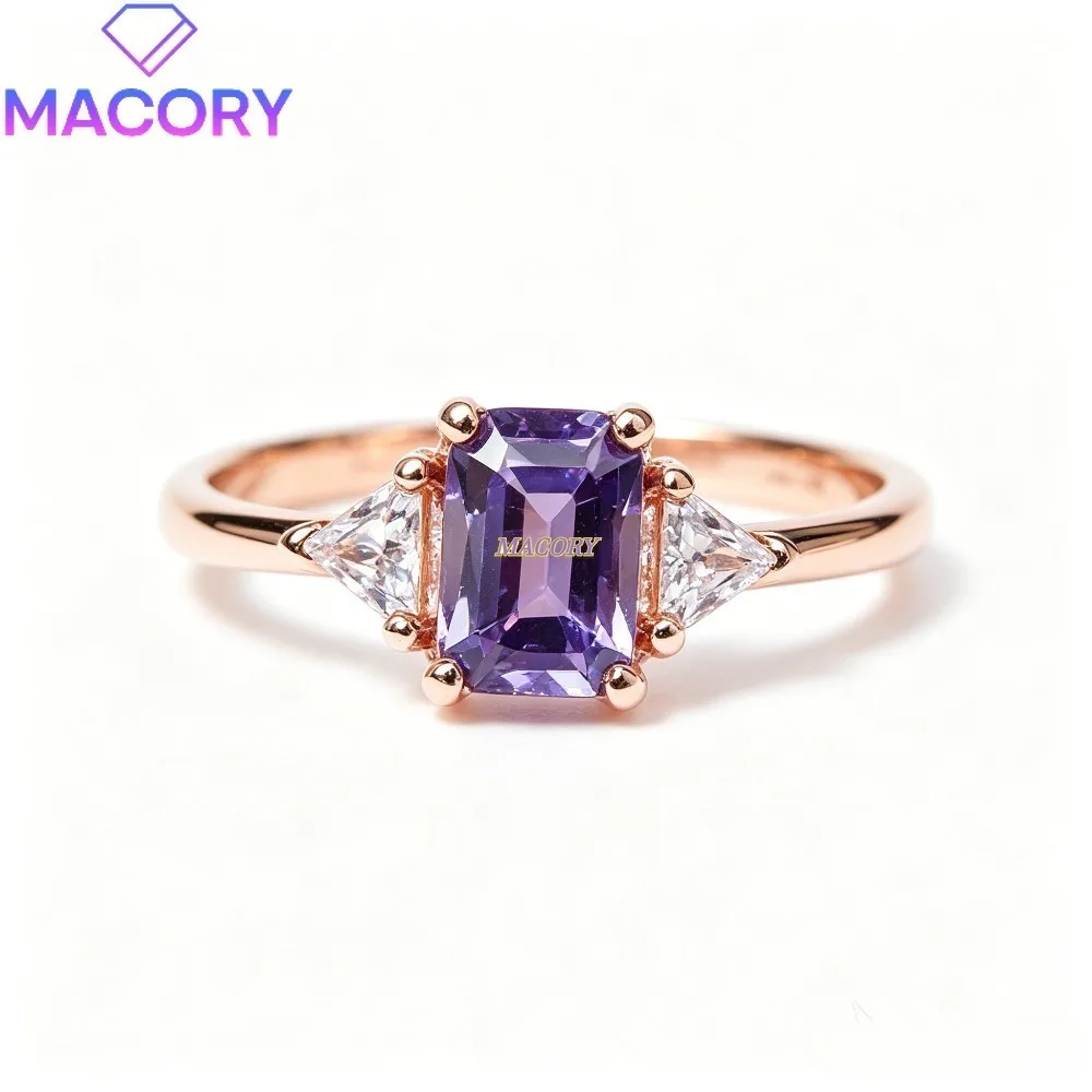 Natural Tanzanite Ring 925 Sterling Silver Elegant and Mature Women's Popular Party and Holiday Gift Stylish and Versatile