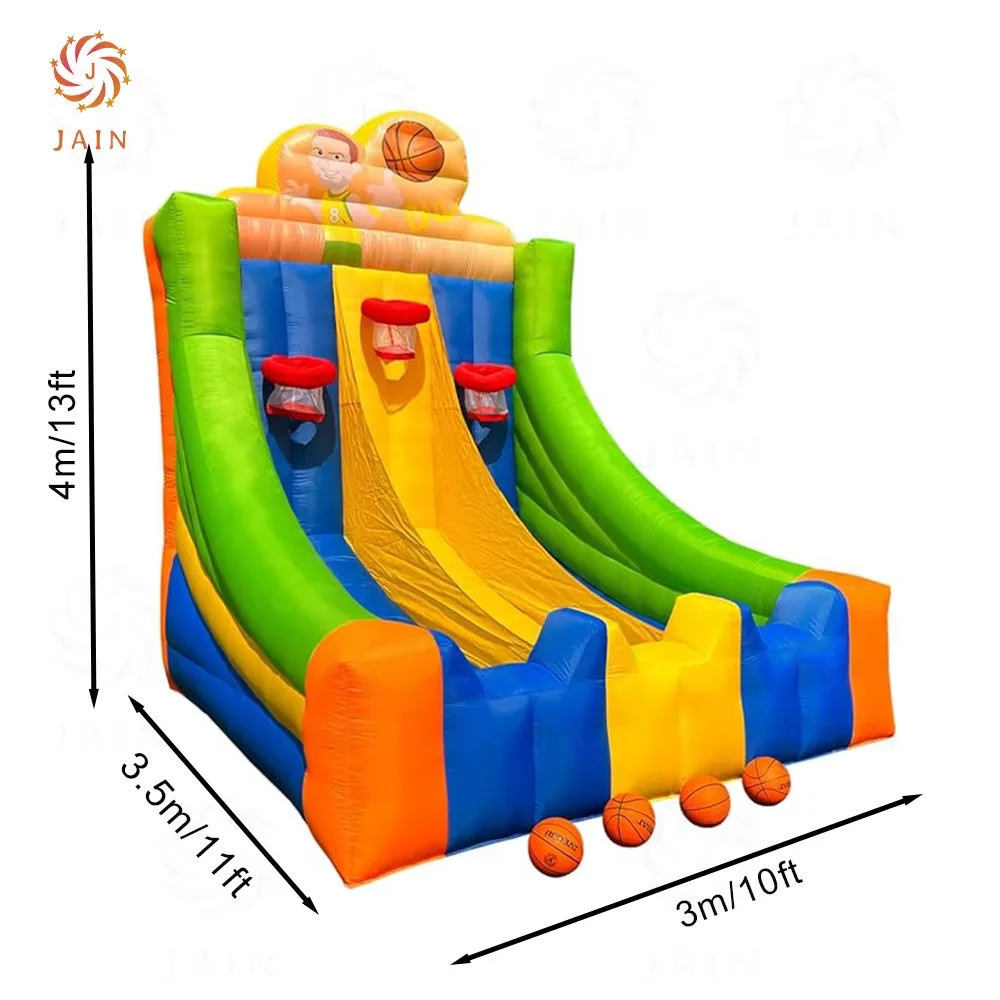 

3 Laned Inflatable Basketball Hoop Game Inflatable Basketball Goal with 4 Balls Ball Shot for Outdoor Party Event