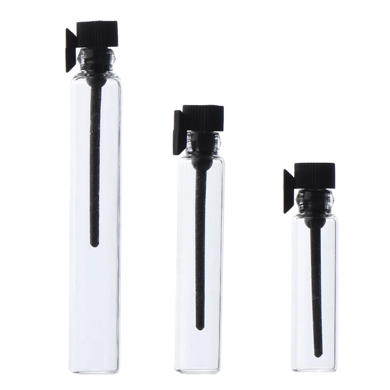 Flacone per campioni di profumo in vetro Mini da 10 pezzi flacone vuoto per provette di profumo liquido da laboratorio bottiglie riutilizzabili portatili di prova