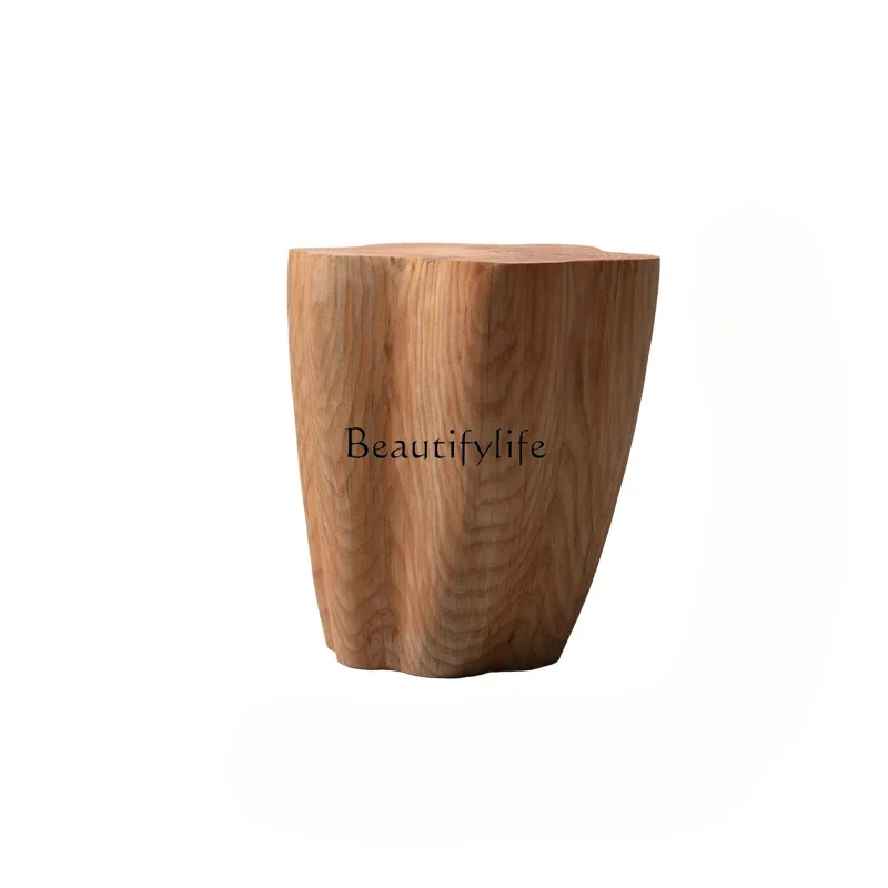 

Nordic log art pier solid wood stool home bed and breakfast creative side few