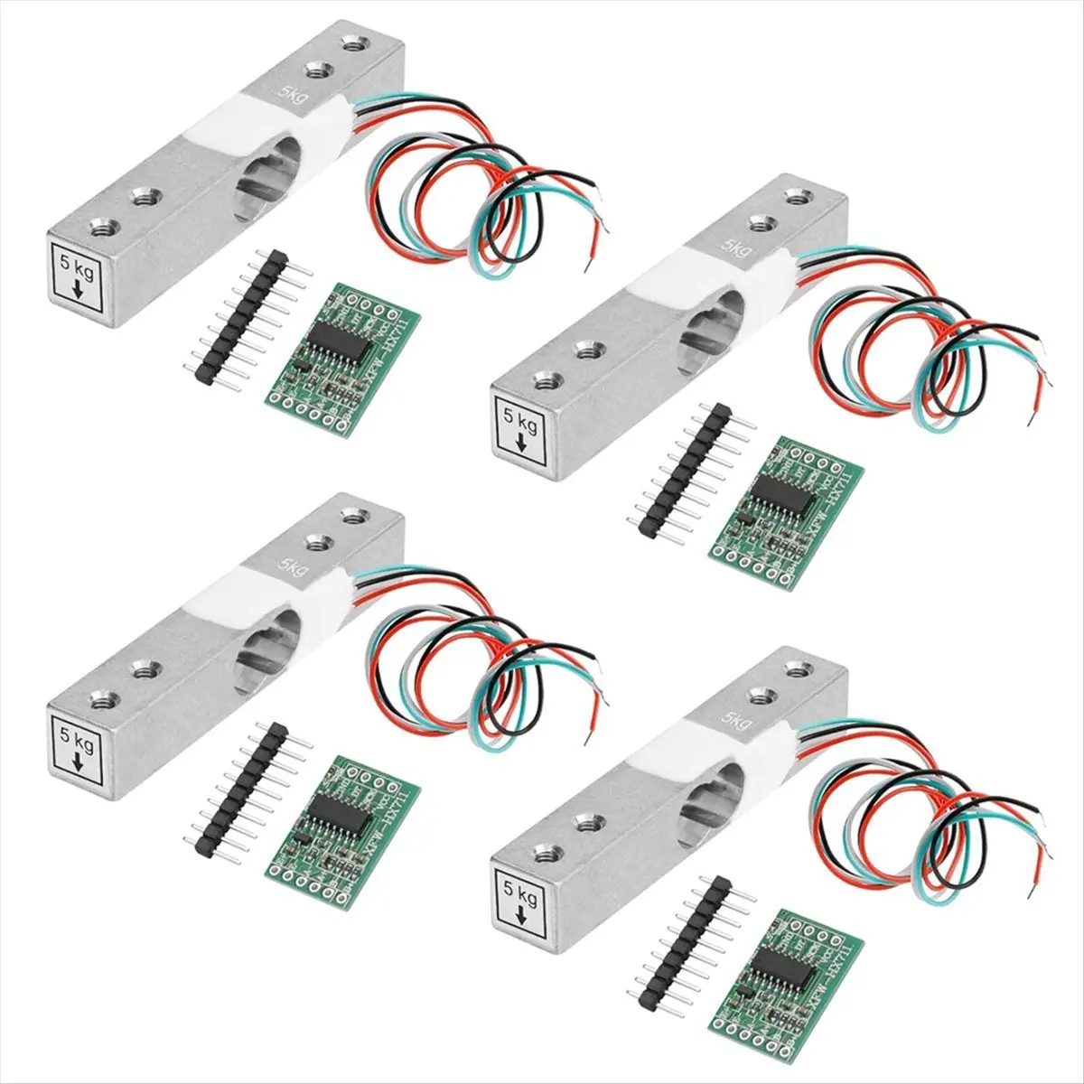2025+ Digital Load Cell Weight Sensor,4Sets 5KG Load Cell HX711 AD Weighit Amplifier Module Pressure Sensor Ar Duino Load Cell