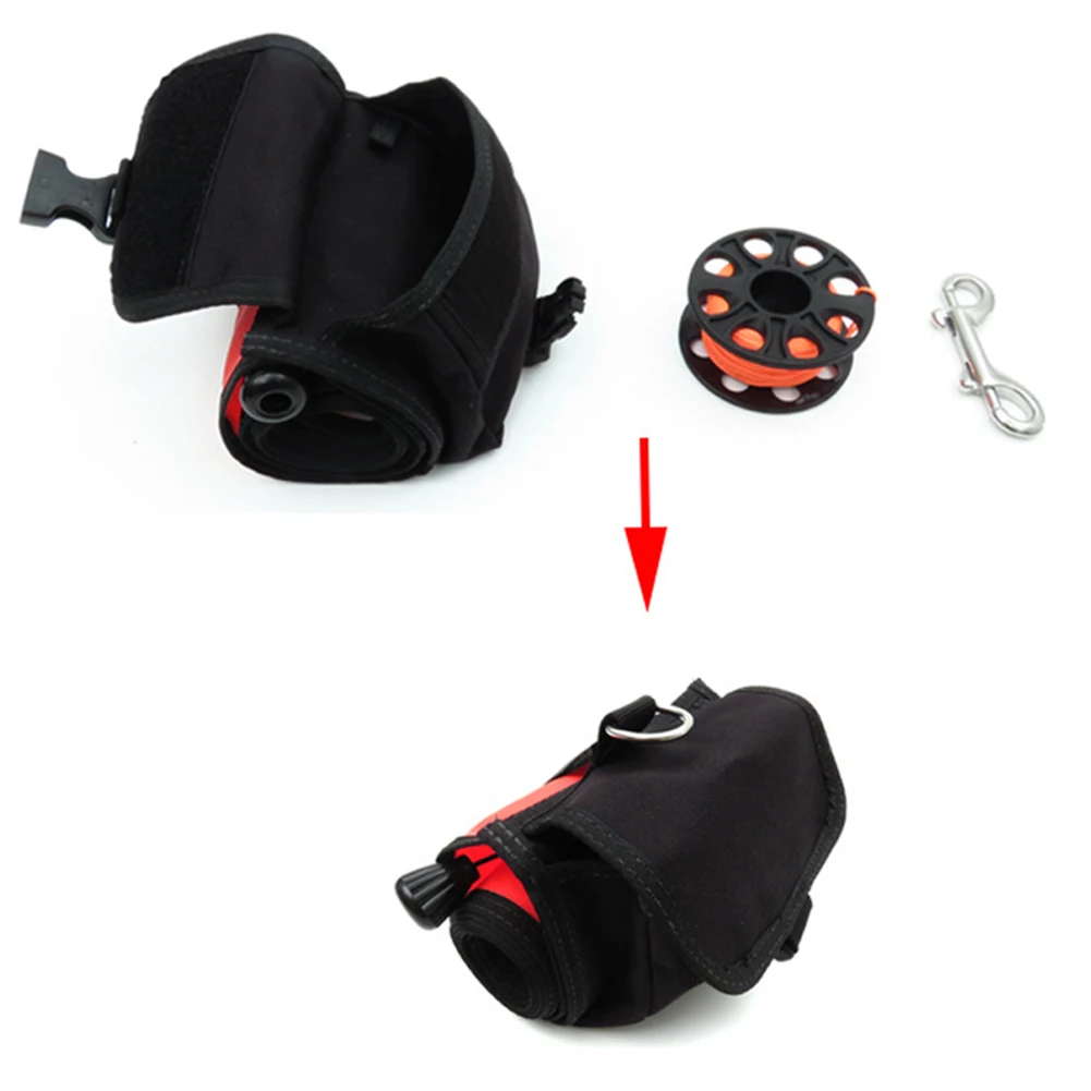 120x15cm Nylon Marker Buoy for Scuba Diving for smb with 30m String Spool and Stainless Steel Snap for Diver Safety