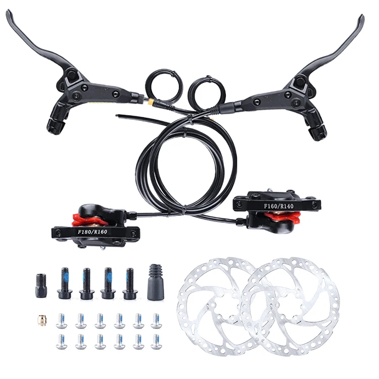 

Hydraulic Brake Electric Bicycle Hydraulic Disc Brake Kit Ebike Power Cut Off Brake Level 3 Pin for Bafang Motor Aluminum CN;GUA