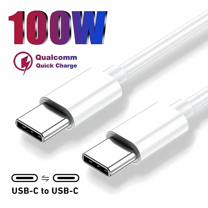 PD 100W Double Type-C Fast Charging USB-C Cable For iPhone 16 Pro Max 15 Plus Samsung S24 S23 Huawei P60 Honor Xiaomi Redmi POCO