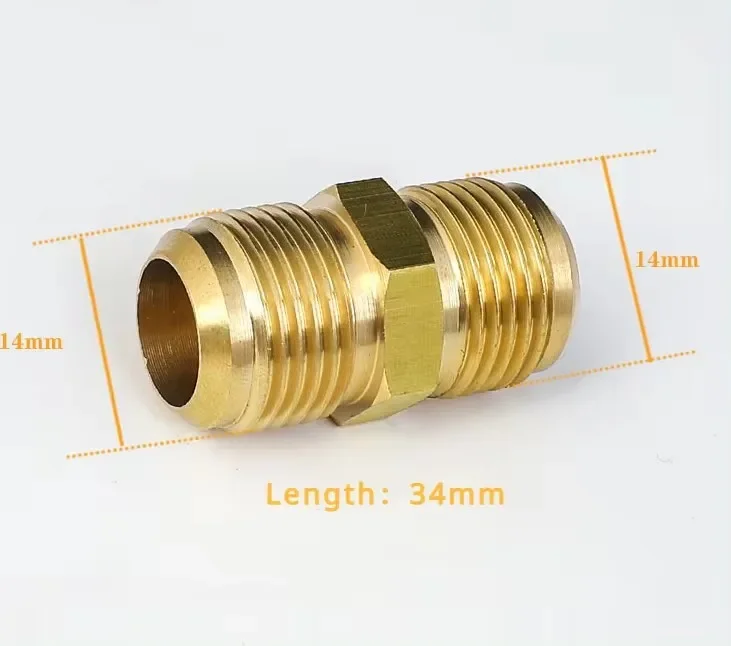 Gleiches Reduzierstück, Bördelrohr, Außendurchmesser 1/4 Zoll, 5/16 Zoll, 3/8 Zoll, 1/2 Zoll, 5/8 Zoll, 3/4 Zoll, 7/8 Zoll, SAE-Standard, Messingrohrverschraubung, Anschluss, Luftkoniditoner