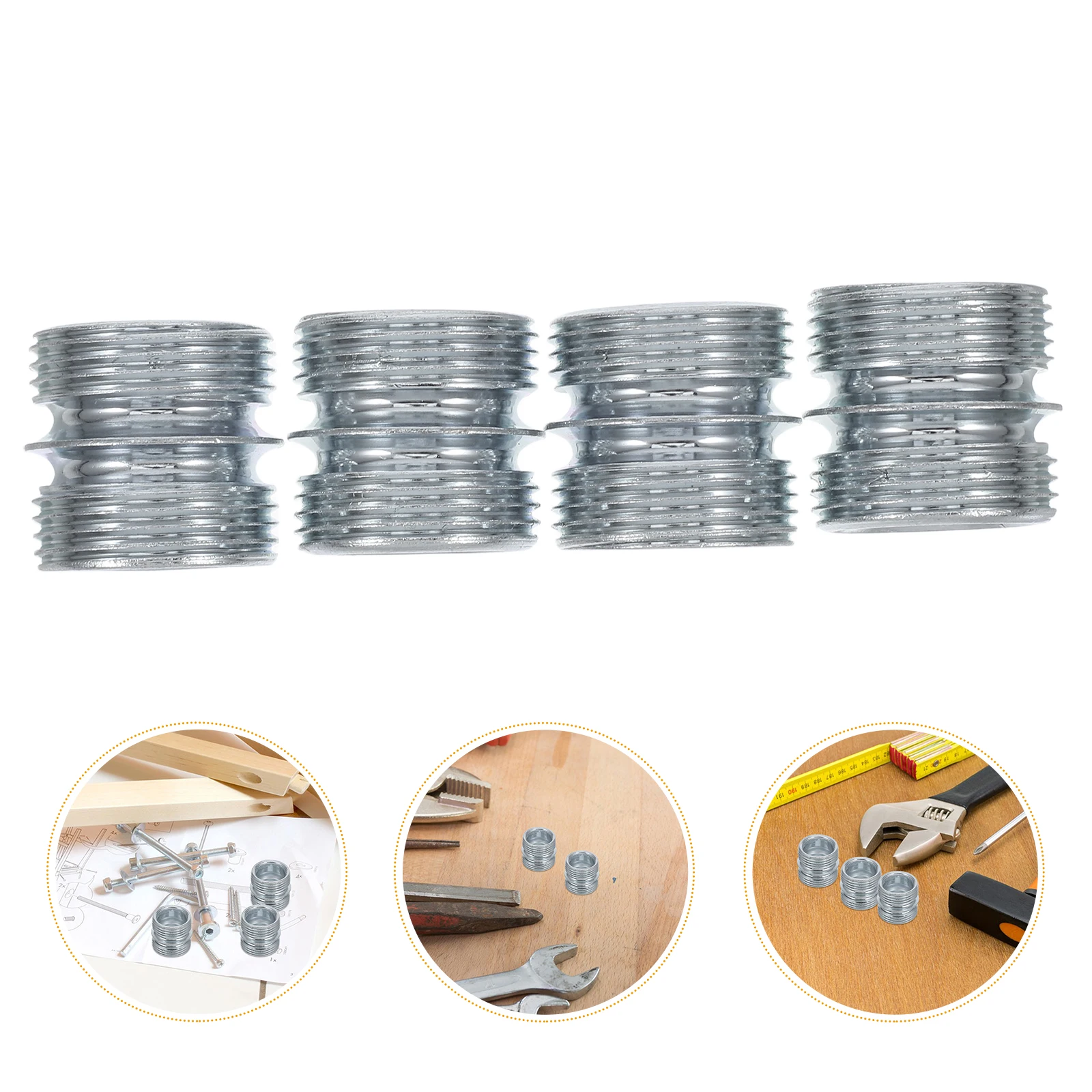 

4pcs Nut Double-Headed Threaded Shelf Support Secure Dual-Slot Connector Cold Replacement Parts For Wire Shelving