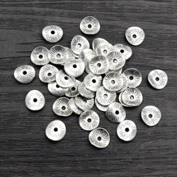 100pcs 9x8.5mm Antique Silver Plated Spacer Beads Charms For Diy Beaded Bracelets Necklace Jewelry Handmade Making Accessories