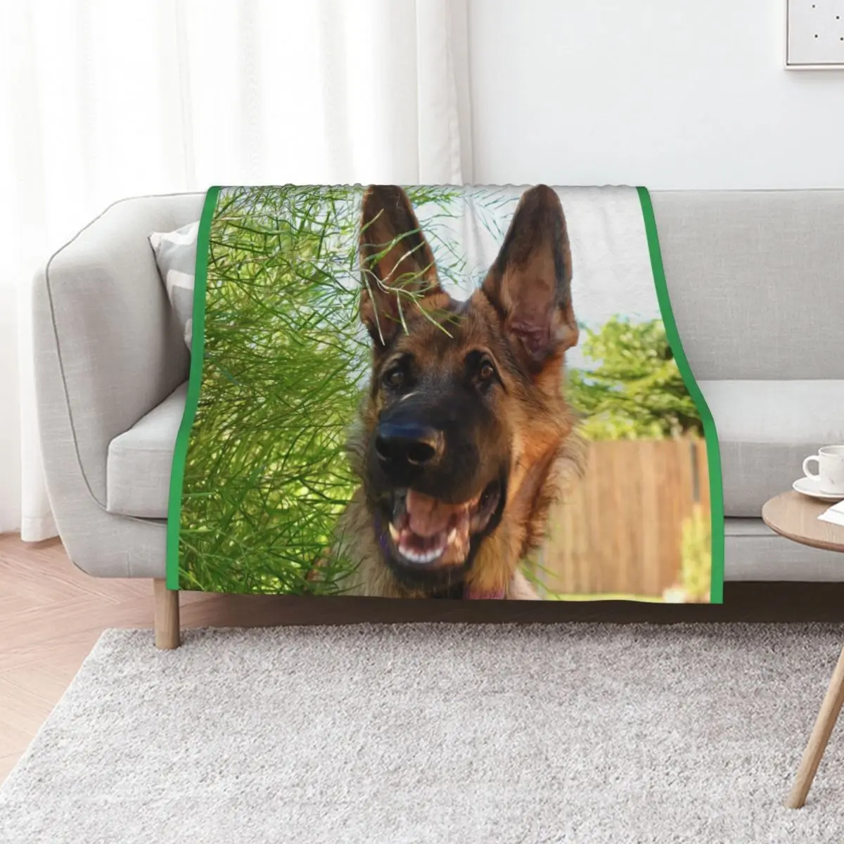 German Shepherd Service Dog Throw Blanket Cozy Sofa Blanket for TV Watching Napping