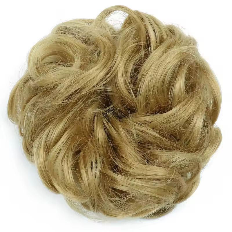 Azqueen Synthetic Messy Bun Chignon Donut Gary Brown Color Hair Bun Pad Elastic Hair Rope Rubber Band Hair Extensions - Image 18