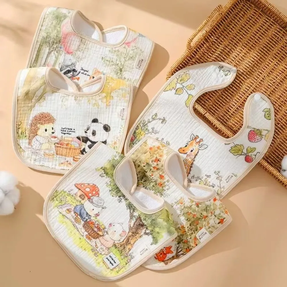 New Cotton Baby Bibs Adjustable Neck Baby Care Burp Clothes Washable Waterproof Eating Protector for Girls Boys