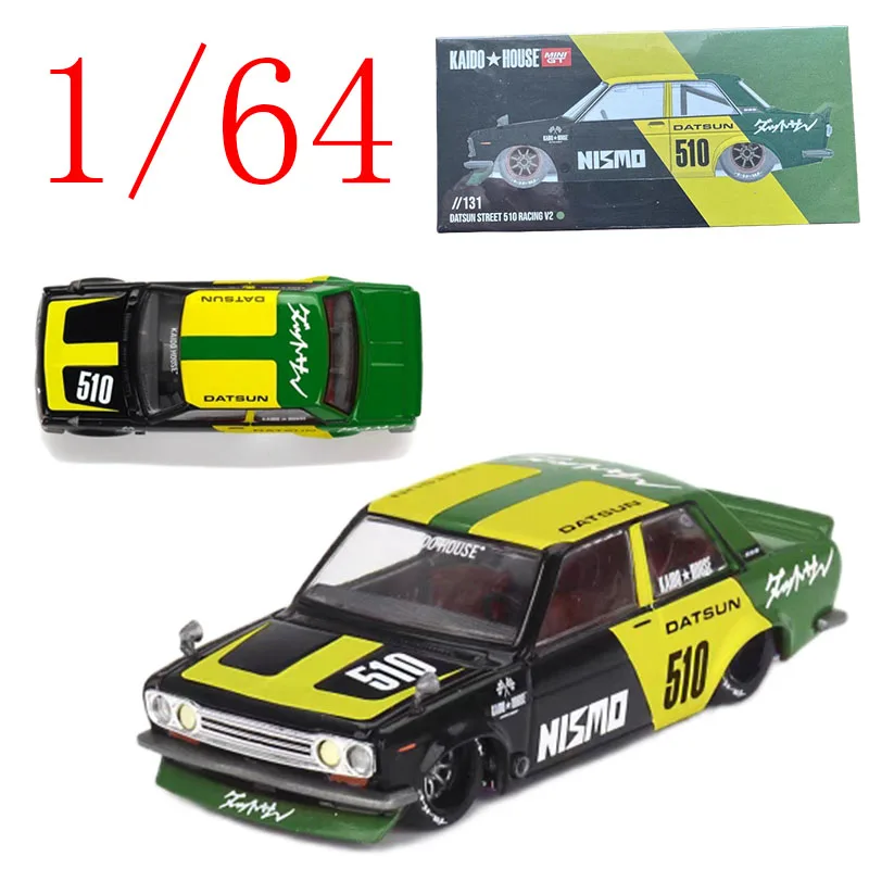 

MINIGT, литая под давлением модель автомобиля DATSUN из сплава в масштабе 1/64, DATSUN 510, уличные гоночные игровые транспортные средства, игрушки для мальчиков, подарок, оригинальная коробка