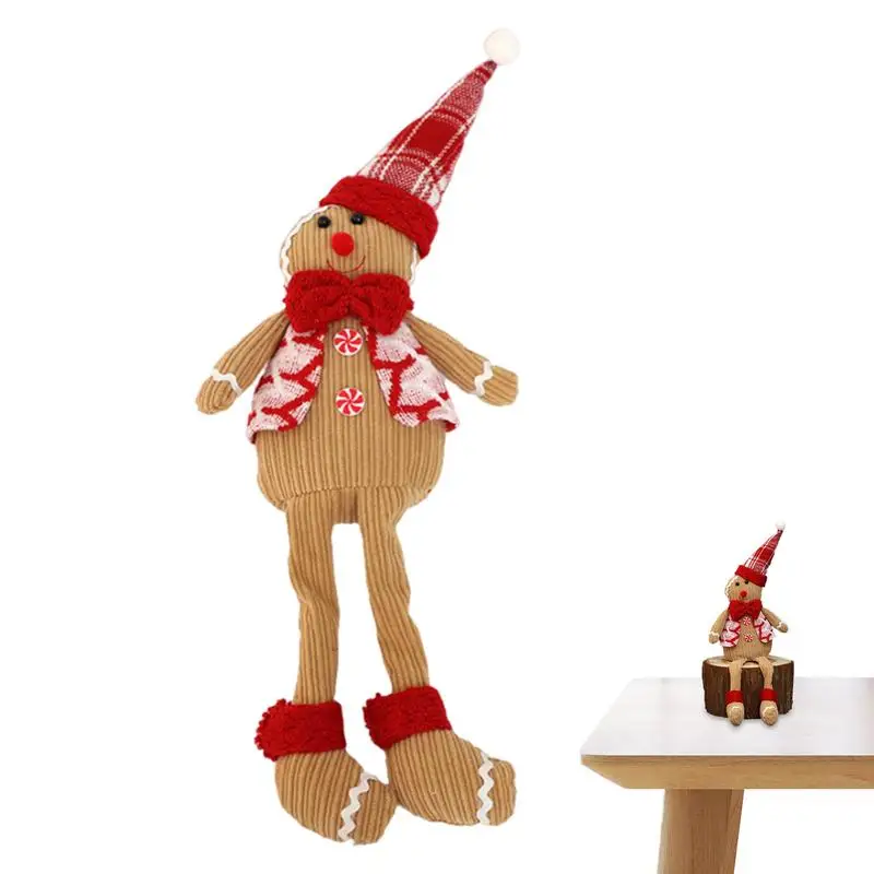 

Christmas Gingerbread Figures Christmas Long Legged Figurines Dolls Creative Party Supplies Cute Polyester Christmas Decor For