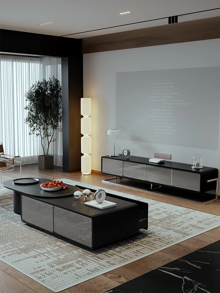 

zq Italian Minimalist High and Low Tea Table Combination Living Room Home Glass Modern Simple and Light Luxury