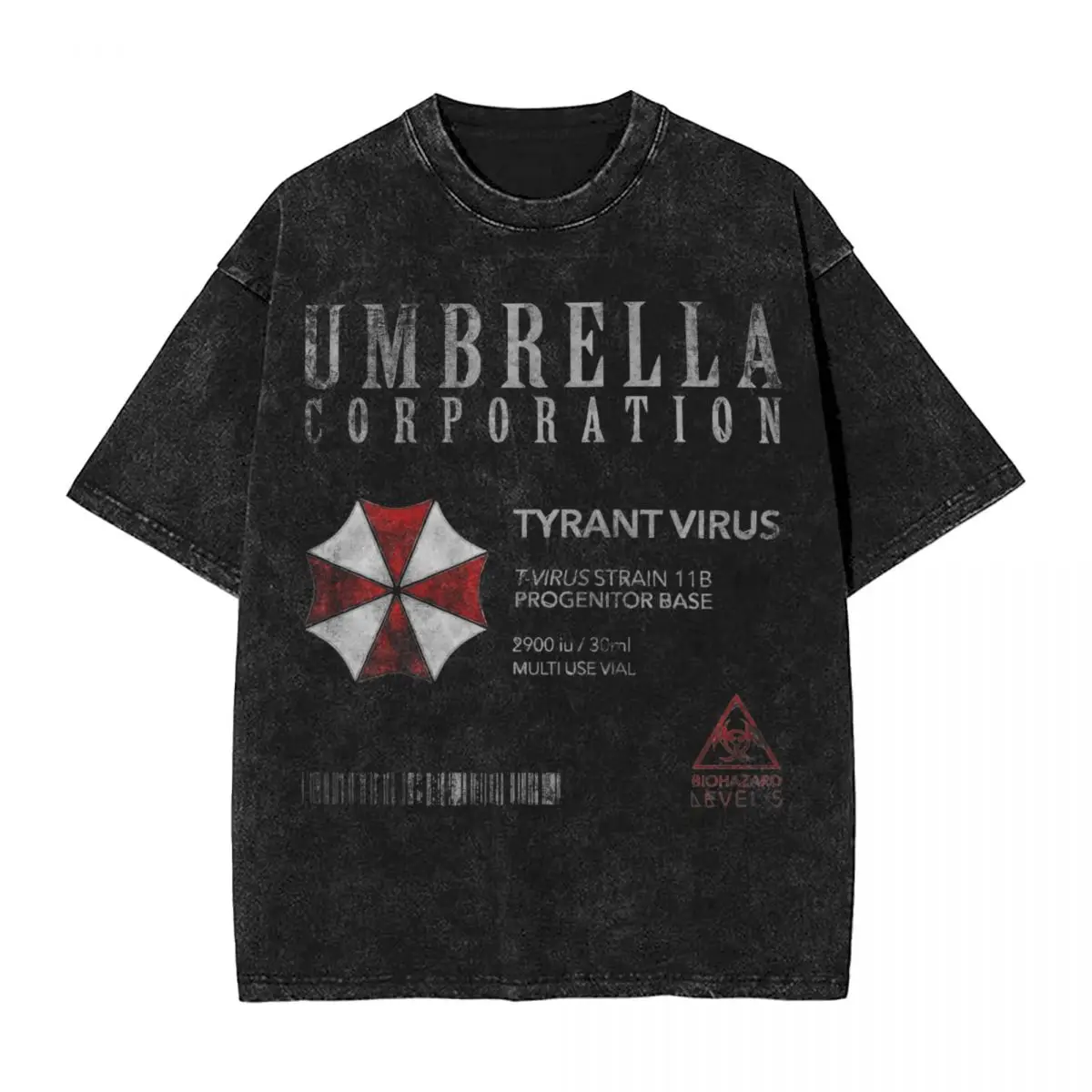 T-shirt lavada para homens e mulheres, Harajuku Streetwear, tops vintage, camisetas impressas para Resident Evil Umbrella Company