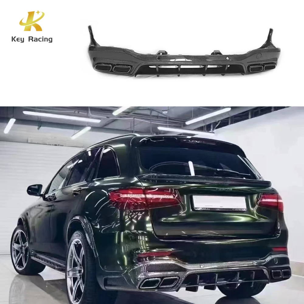 

GLC X253 Rear Diffuser Bodykit Carbon Fiber Topcar Style Rear Bumper Diffuser With Tail Throat For Mercedes-Benz GLC 43 63 X253