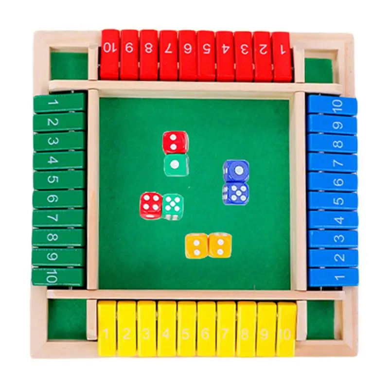 

Shut The Box Game Wooden Classic Wooden Board Table Math Game Addition Training Decision-Making Skills 2-4 Players For Kids Fun
