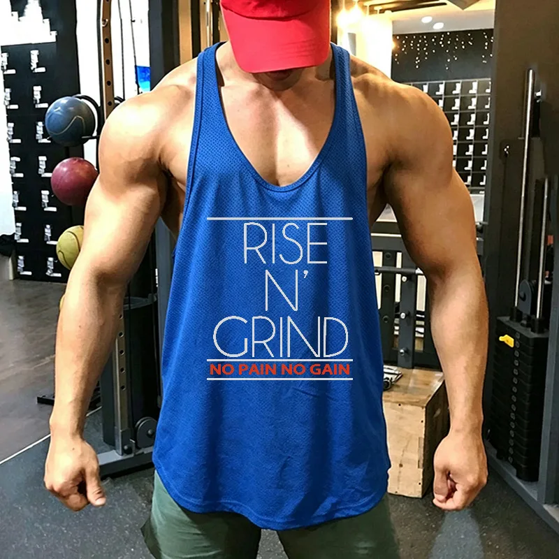 Men's Casual Athletic Running Vests Breathable Mesh Quick Dry Tank Top Curved Hem Sleeveless Shirt For Gym Fitness Workout