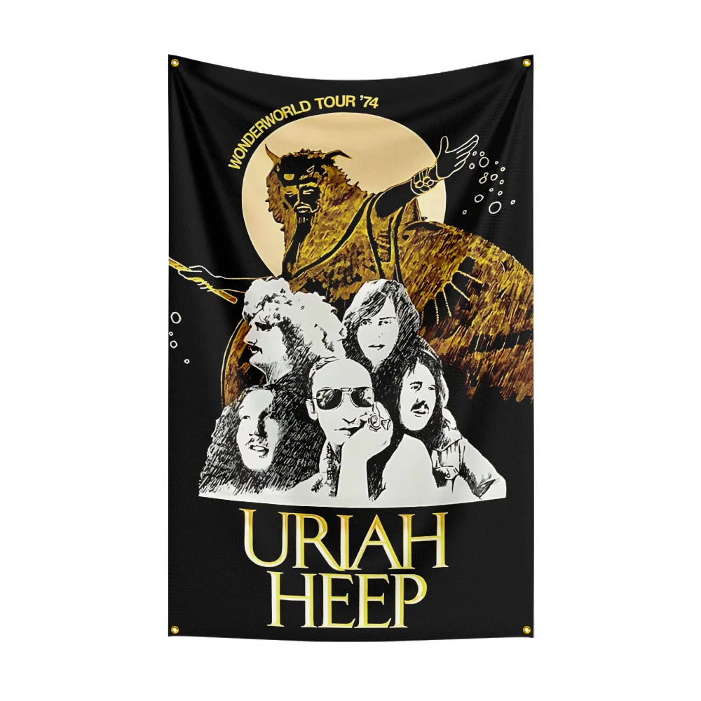 3x5 Ft Heavy Rock Band-u-Uriahs Heeps Flag Polyester Digital Printing Banner for Bedroom Wall Art Out Door Tapestry