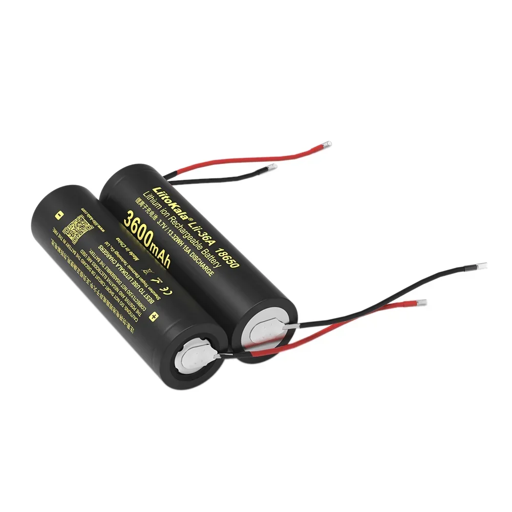 5 قطعة/الوحدة 100% الأصلي الجديد LiitoKala Lii-36A 18650 3600mAh 3.7V بطاريّة ليثيوم قابلة لإعادة الشحن مع بطاريات كابل السيليكون ذاتية الصنع
