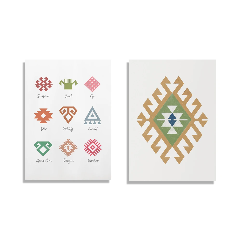 Kilim Print, Turkey, Kilim Pattern Poster, Anatolia Pattern Wall Art Poster Decorative Canvas Print Gift