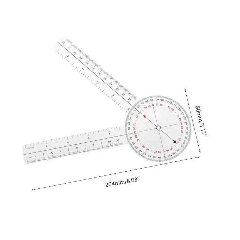 13inch 33cm Goniometer Medical Joint Ruler Calibrated Orthopedics Angle Rule Spinal Finger Angle Ruler Protractor