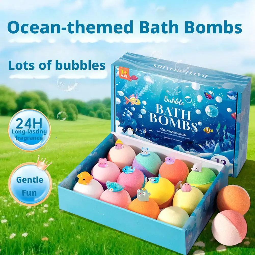 24-Pack Kids Bath Bombs with Surprise Inside Natural Organic Gift Set Fizzy Bubble Bath for Boys Girls