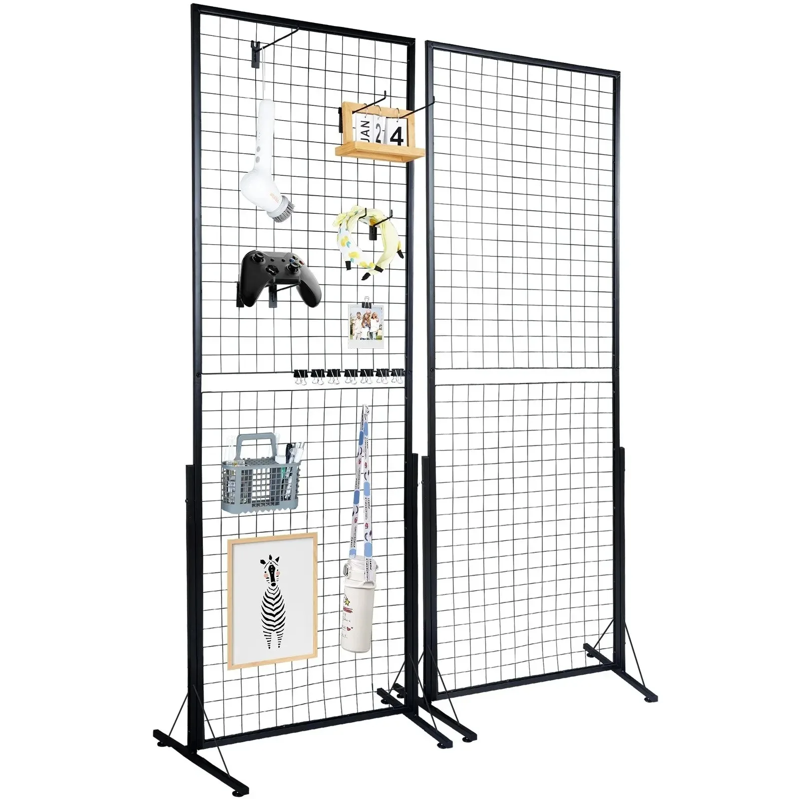 

Sihao Grid Wall Panels Tower Wire Gridwall Display Racks Double Side Gridwall Panels for Art Craft Shows Retail Shop W/ Hooks