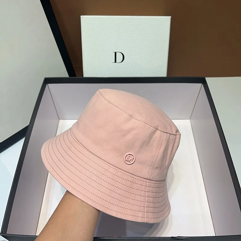 Women Summer M Letter Bucket Hat Minimalist Niche Design UV Protection Anti-ultraviolet Sun Cap Outdoor Travel Beach Basin Hat