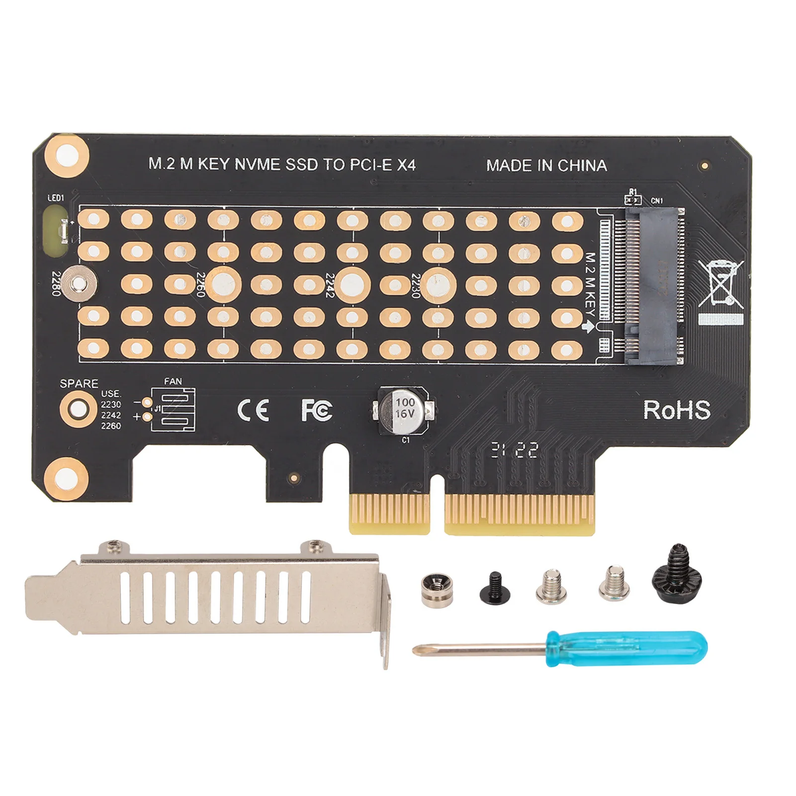 NVMe M.2 To PCIE3.0 Riser Card 32Gbps High Speed 1500+ MB/s Write Black Colour PCIE X4 Expansion Card for  for OS X
