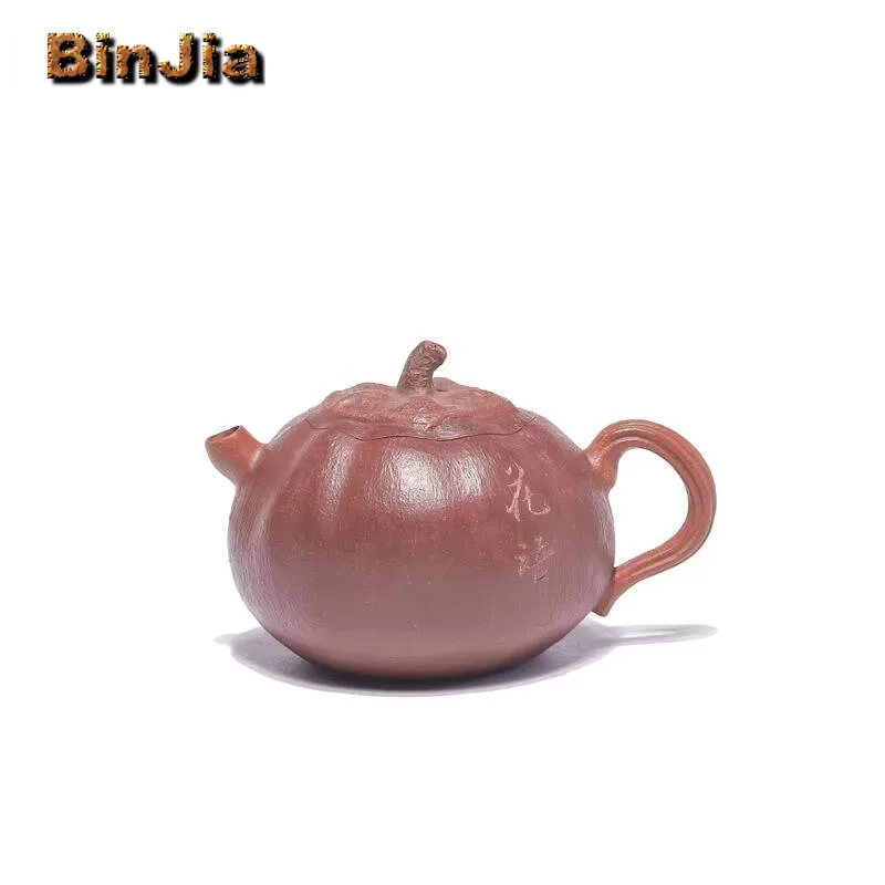 

Чайник из фиолетовой глины Исин, 100 мл, горшок с тыквой ручной работы, секция из необработанной руды, чайник для заваривания чая с грязью и фильтром, набор для чая Zisha, подарок