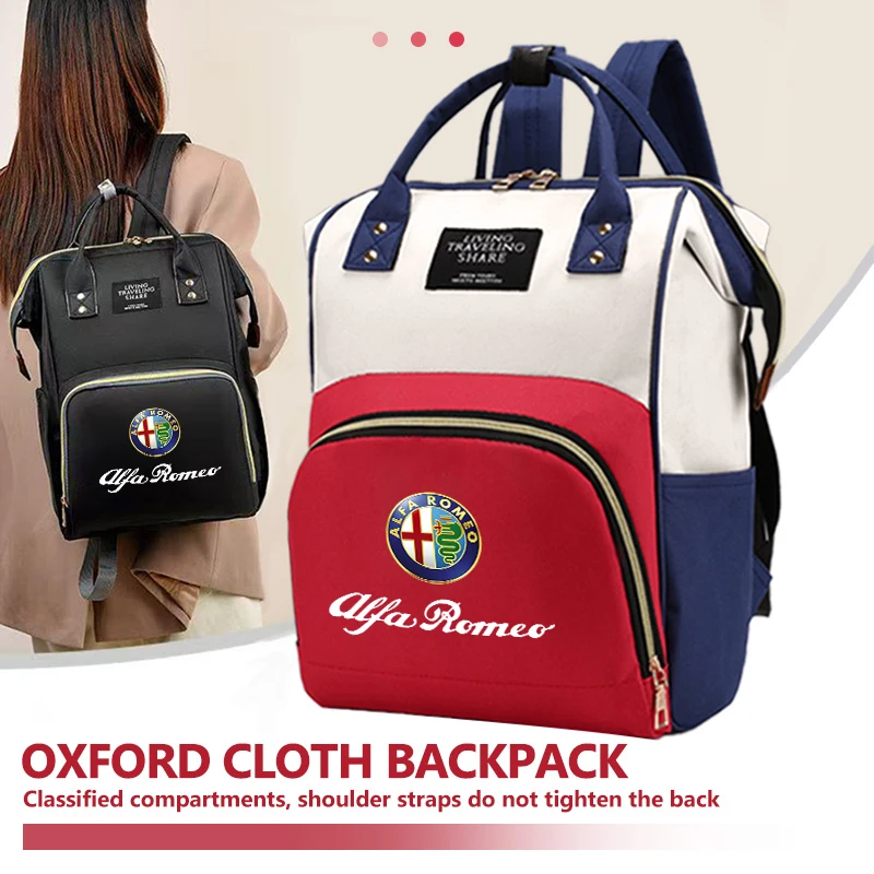Mochila de pano oxford para carro e motocicleta, à prova d'água, lazer, esportes ao ar livre, para alfa romeo gt stelvio f1 brera volante