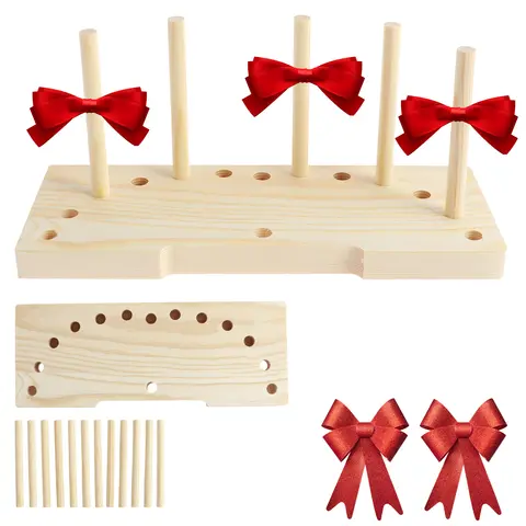 Bow Maker Wooden Bow Making Tool Adjustable Wood Ribbon Bow Maker Portable Bow Tie Machine Lightweight Bow Maker for Christmas