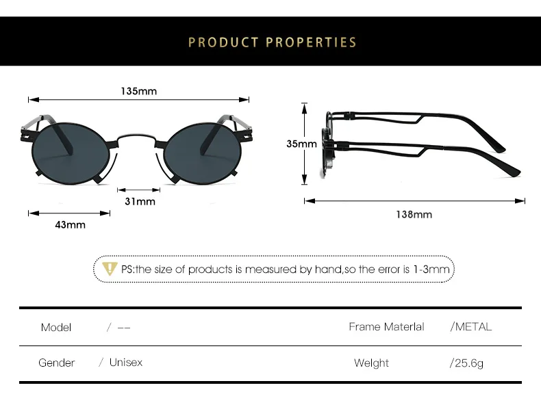 Kleine Rahmen Getönte Lesebrille Männer Vintage Punk Sonnenbrille Mode Runde Frauen Presbyopie Leser Outdoor Schatten Sonnenbrille – Detail 4