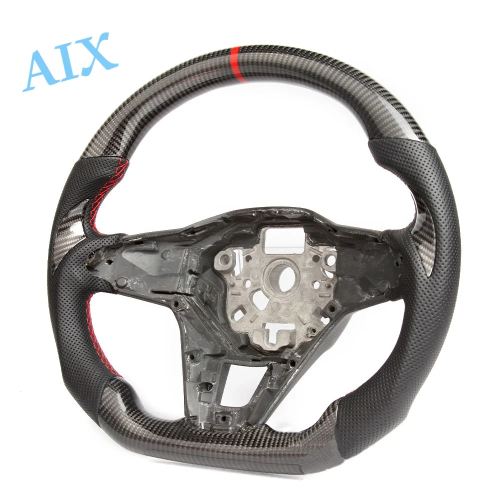 Picture 3: Carbon Fiber & Leather Performance Steering Wheel - Compatible with VW Golf 8 GTI/R Models