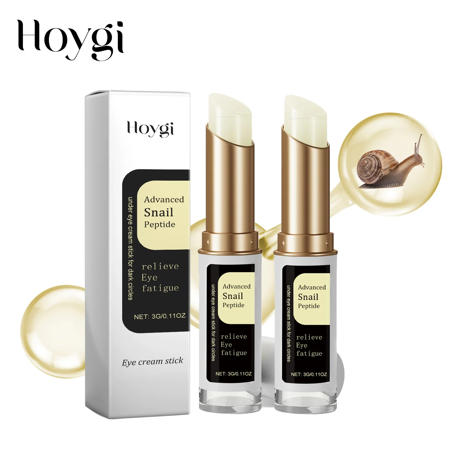 Image of 1/2/4 Stück Schnecken-Augencreme-Stick, Kollagen, feuchtigkeitsspendende Augenbehandlung für Augenringe, reduziert Schwellungen und Falten, Creme, Augenpflege