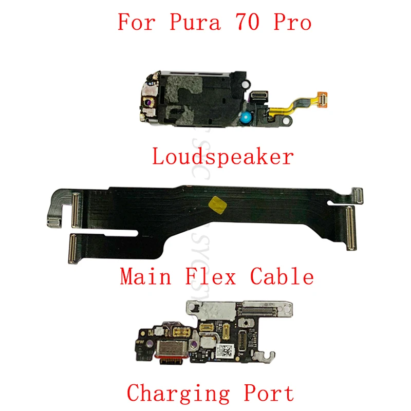 

USB-разъем для зарядки, модуль громкоговорителя для Huawei Pura 70 Pro P70 Pro, материнская плата, гибкий ЖК-кабель, запасные части