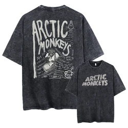 Retro Rock Arctic Monkeys Music Album Graphic T-Shrit Men's Vintage Washed Oversized Short Sleeve T Shirt Y2k Hip Hop Streetwear