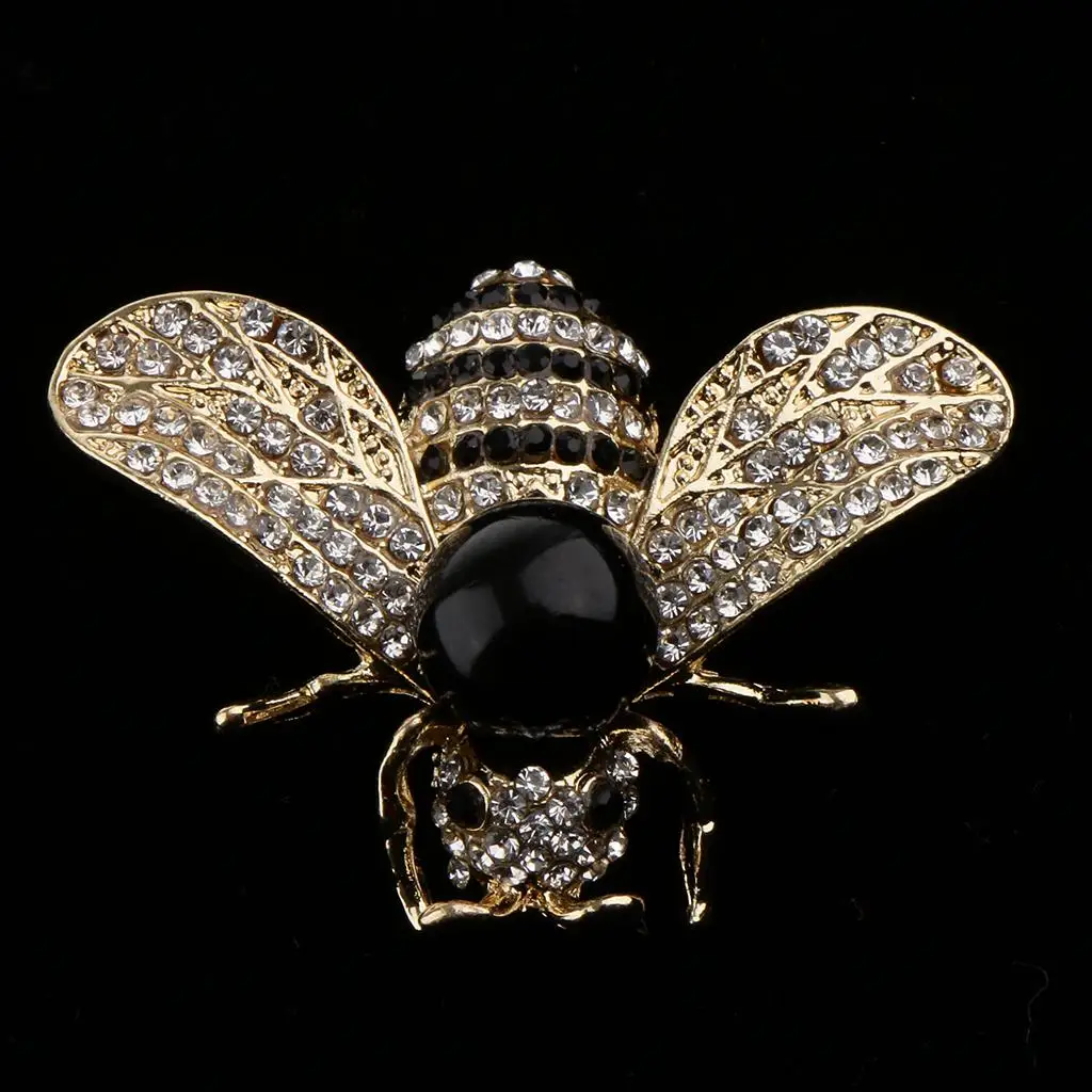 Lovely Honey Bee Brooch Pin Diamante Insect Rhinestone Crystal Bug Badge Jewelry