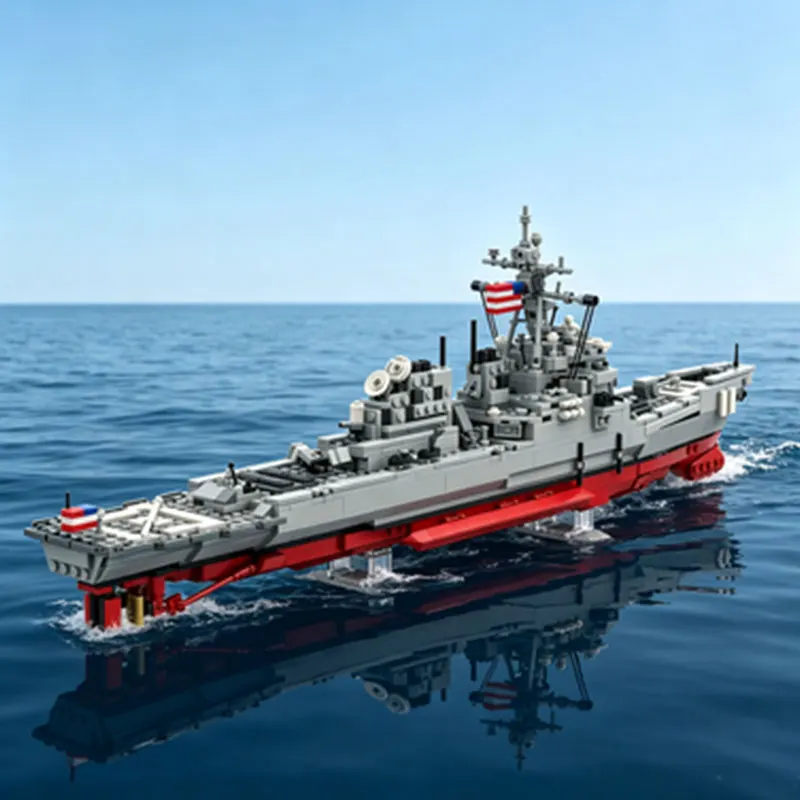 MOC1051pcs Small Particle Building Blocks Heavy Cruiser with Display Stand Boy's Educational Building Model Toy