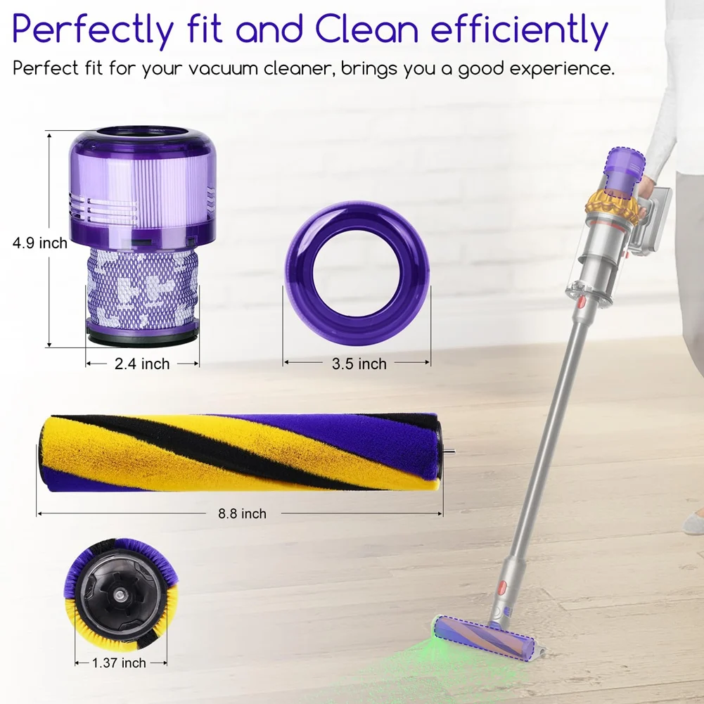 SANQ Soft Roller แปรงบาร์สําหรับ Dyson V15 Detect เครื่องดูดฝุ่นแบบใช้มือถือ, หมายเลขชิ้นส่วน 971634-01