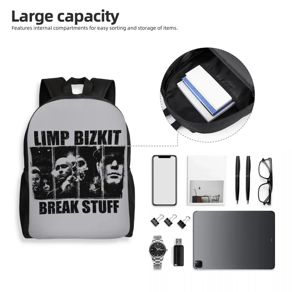Customized Bizkits Rock Limp Backpacks Women Men Fashion Bookbag for School College Bags