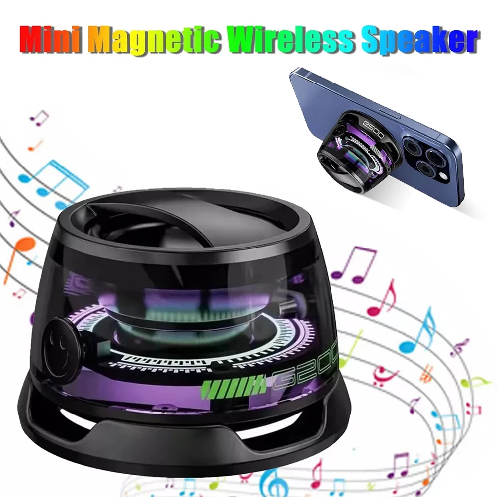 G200 Magnetische Tragbare Bluetooth 5,3 Lautsprecher Mini Sound Box Multifunktionale LED Farbe Licht Stereo Soundbar Drahtlose Lautsprecher