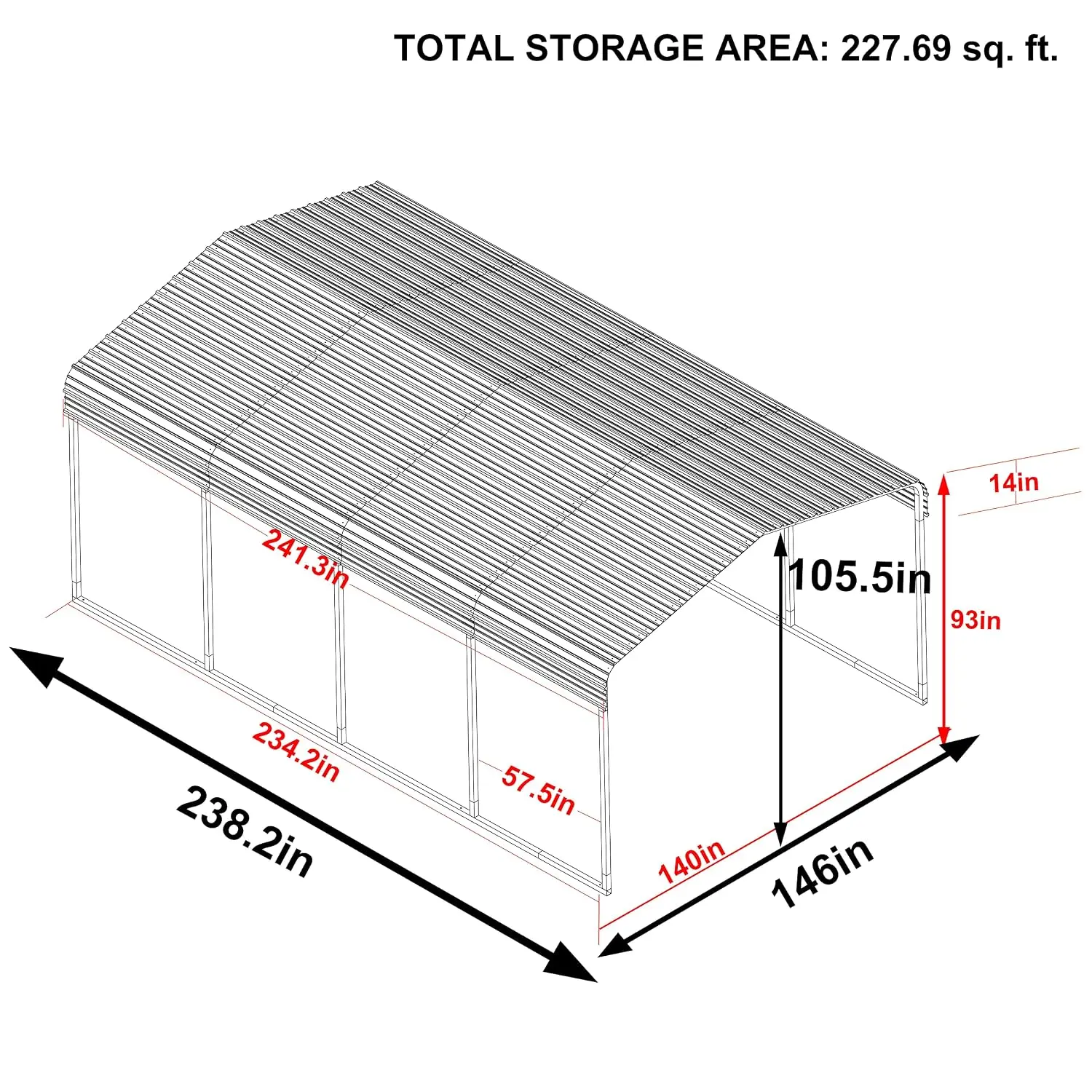 12x20 FT Outdoor Carport with Metal Roof, Heavy Duty Metal Carport Canopy, Garage Car Shelter Shade for Car, Truck,, Customized