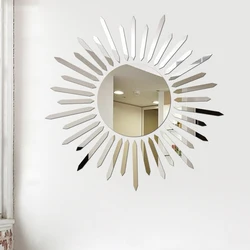 3d Wall Mirror Sticker Decorative Mirrors DIY Wall Adhesive Sticker Sun Flower Aesthetic Room Decor Stickers for Living Room