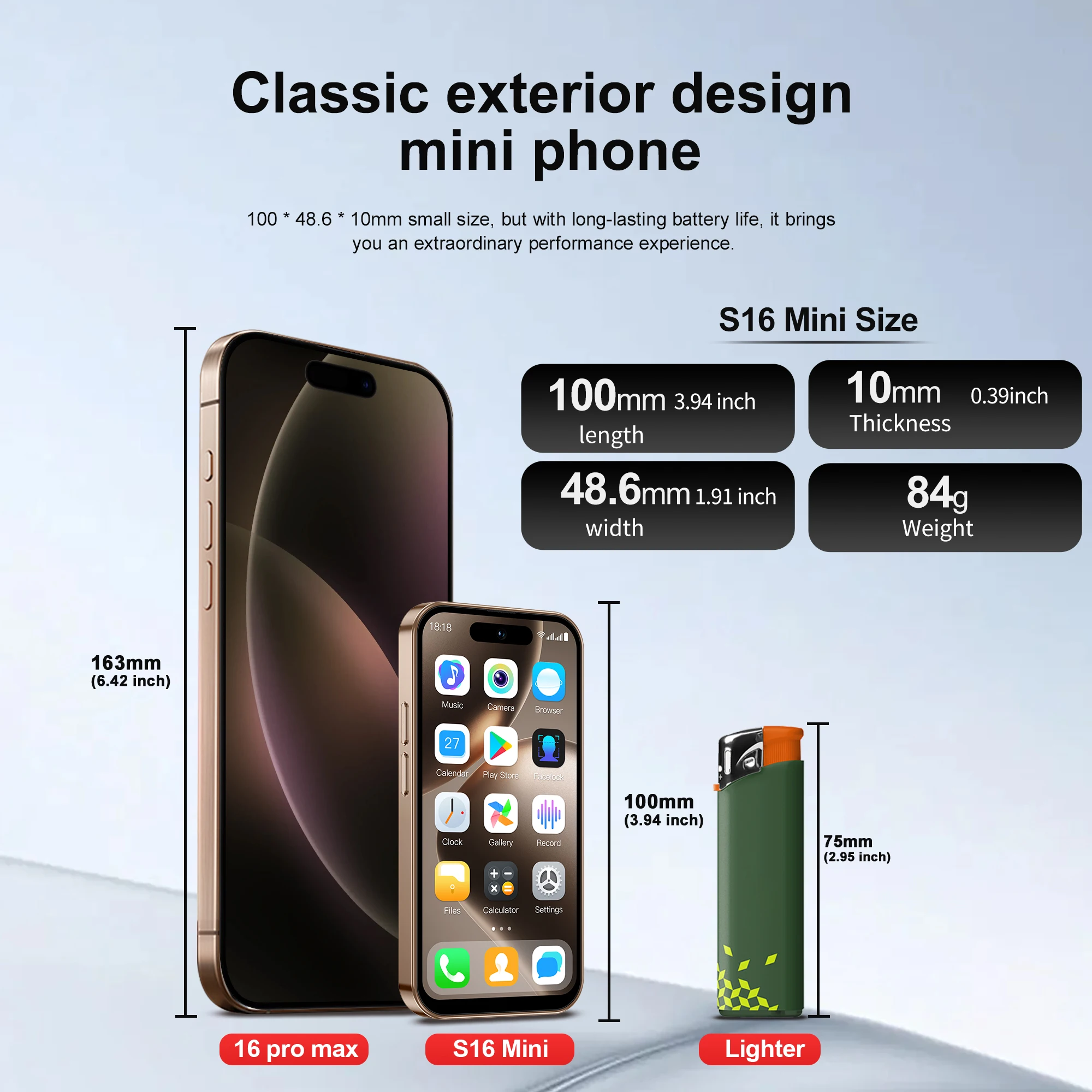 SERVO S16 MINI Android Pocket Smartphone 4G LTE 16GB/64GB ROM Play Store WhatsAPP WiFi Hotspot Dual SIM 4.0" Display Small Phone