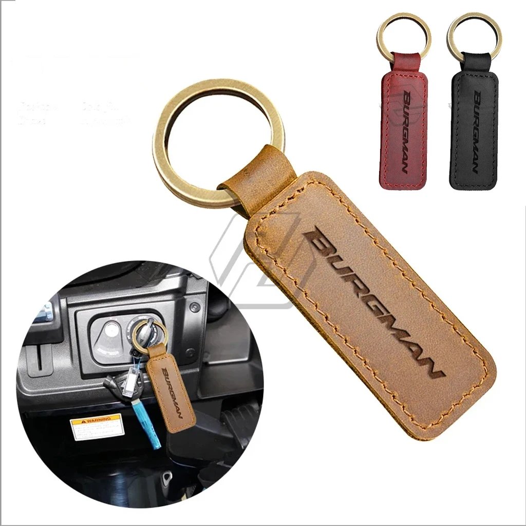 

For Suzuki Bergman 200 400 ABS Scooter Motorcycle Leather Keychain Keyring Pendant Decoration