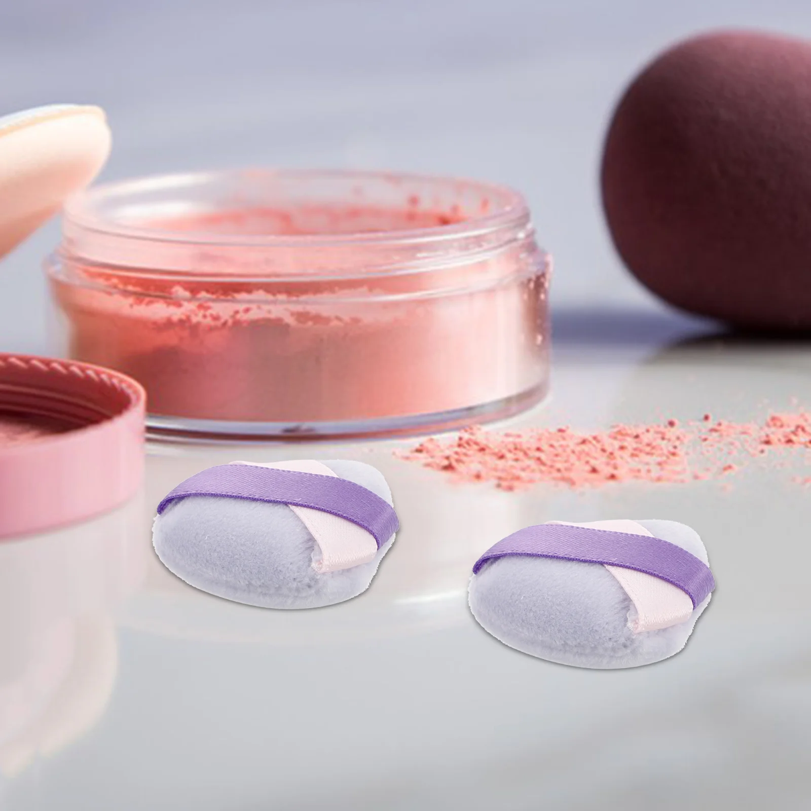 

3Pcs Triangle Makeup Puff Set Fine Fiber Blending Powder for Touchups Travel Use Easy to Clean Setting Powder Puff