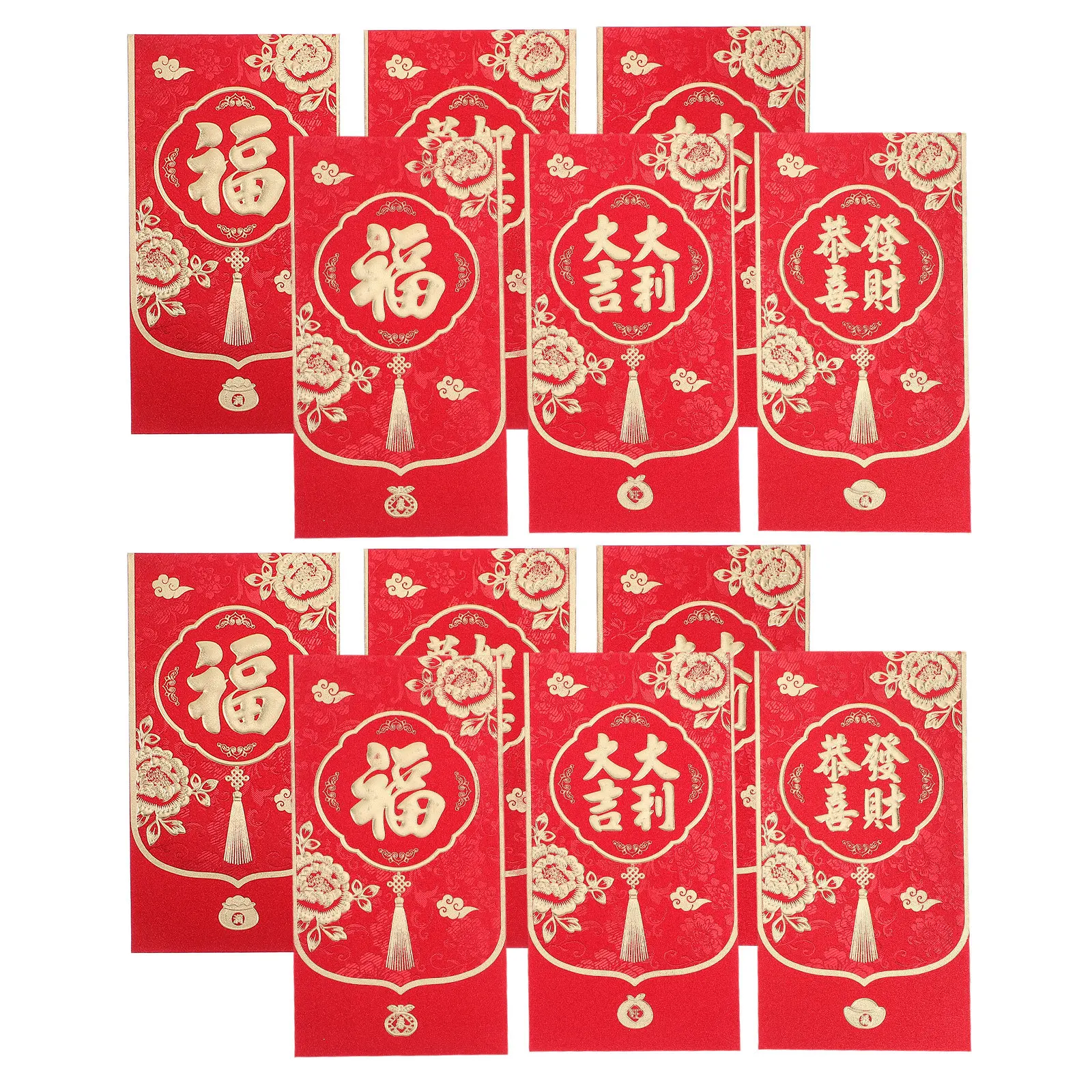 60Pcs Chinese Red Envelopes 2026 Horse Year Gold Glitter Matte Lunar New Year Lucky Money Packets Cash Envelopes Spring Festival