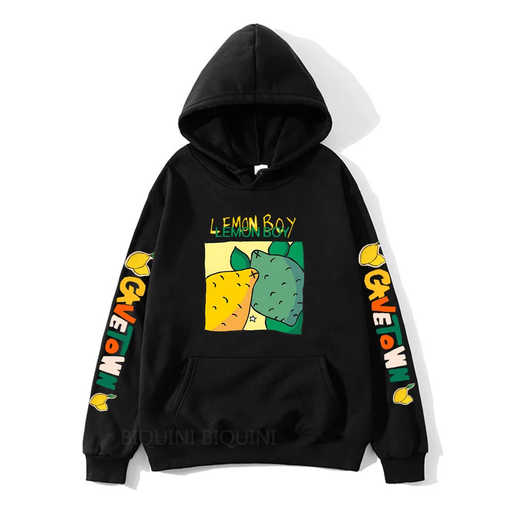 Cavetown Lemon Boy Cartoon Print Hoodies for Fans Mens Cartoon Graphic Sweatshirts Hooded Fleece Music Pullovers Male Streetwear