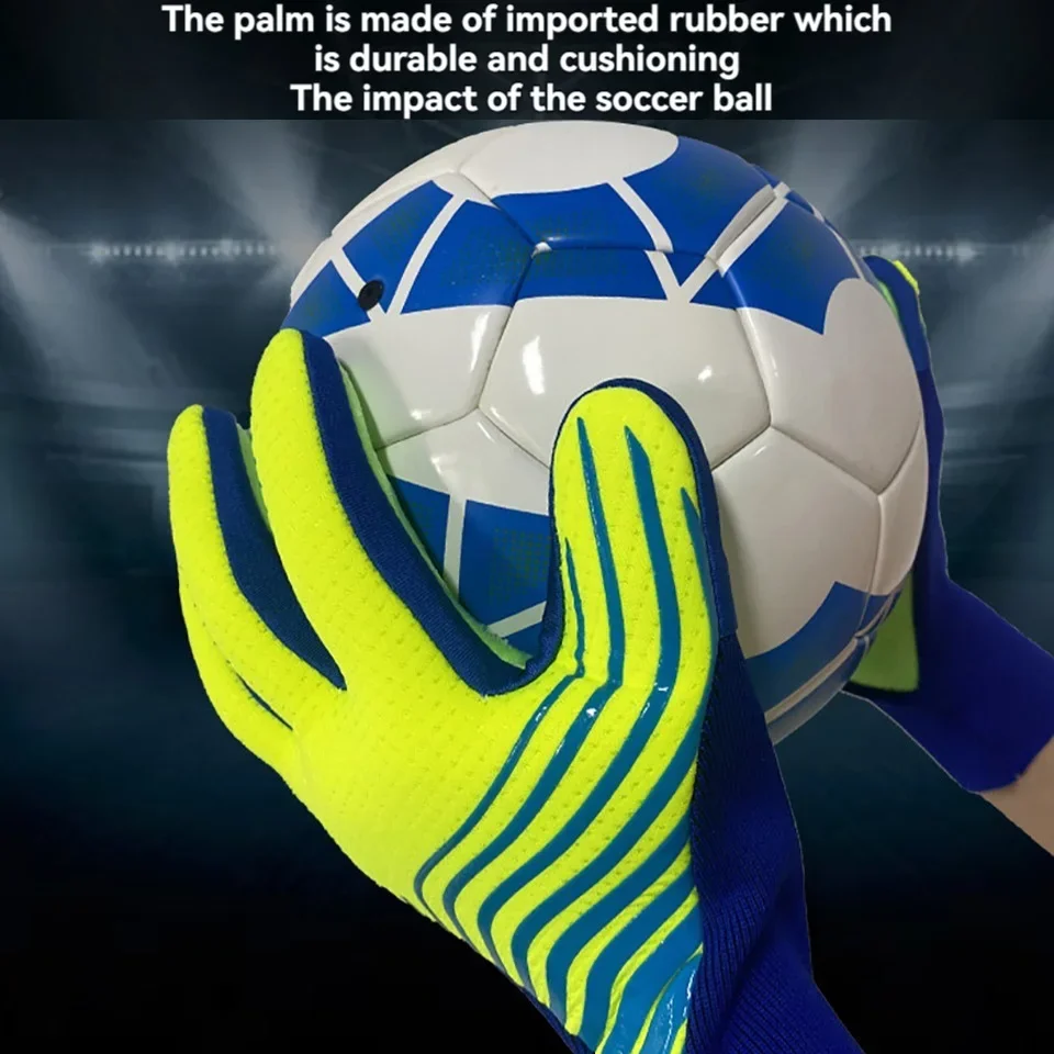 GOBYGO 1 Pair Football Goalkeeper Gloves Non-slip Wear-resistant Latex Gloves Soccer Sports Hand Supports Kids Adult Training